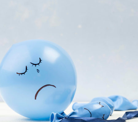 sad balloon with copy space blue monday